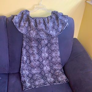 Off the shoulder snakeskin fitted dress